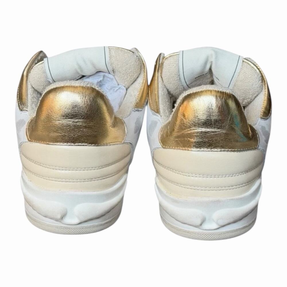 Zadig & Voltaire Wings Flash Vintage Metal Used Sneakers Size 38 White Gold NIB - Picture 11 of 16